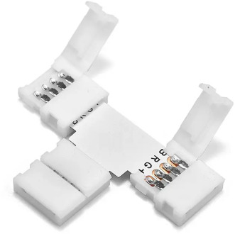 RGB Connectors 4 Pin L Cross T Shape LED Strip Connector PCB Free Welding RGB Connector For 10mm 3528 5050 RGB LED Strip Lights