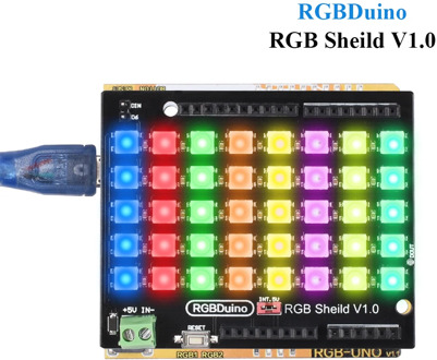 RGBDuino RGB Sheild V1.0 RGB LED Lamp Panel Light 8*5 RGB LED Pixel Matrix For Arduino UNO Arduino mega 2560 RGBDuino UNO V1.1