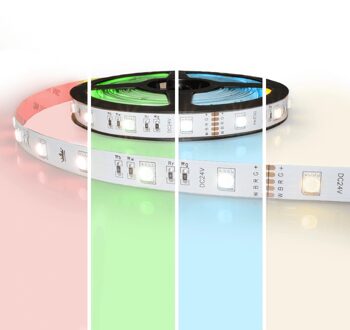 RGBW basic led strip per meter inclusief controller en voeding 1-10 meter