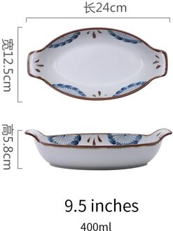 Rhe Creativiteit Boot Vorm Keramische Plaat Spaghetti Salade Noodle Plaat Keuken Restaurant Bestek Set 9.5 inches