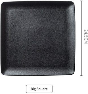 Rhe Europese Steak Westerse Plaat Zwart Pizza Ronde Plaat Vierkante Dessertbord Rechthoekige Sushi Keuken Servies groot plein