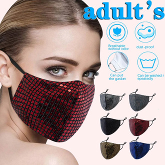 Rhinestone black mask shiny rhinestone decoration mask jewelry face mask fashion men and women jewelry party travel