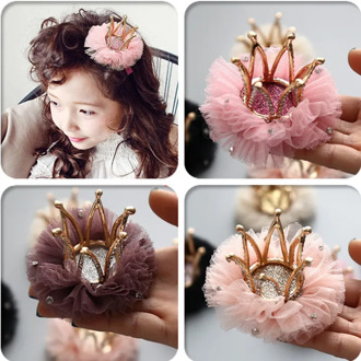 Rhinestone Crown Lace Kids Girls Headwear Princess Sweet Girls Hair clip hairpins For Girls Baby Hair Accessories Tiaras Kids 3Y