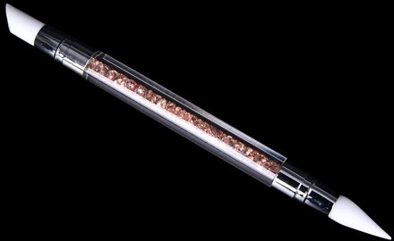 Rhinestone Crystal 2 Way Nail Art Brush Pen Siliconen Hoofd Carving Emboss Vormgeven Holle Sculptuur Acryl Manicure Puntjes Gereedschap 3