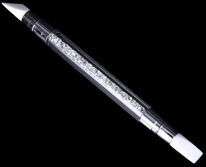 Rhinestone Crystal 2 Way Nail Art Brush Pen Siliconen Hoofd Carving Emboss Vormgeven Holle Sculptuur Acryl Manicure Puntjes Gereedschap 5
