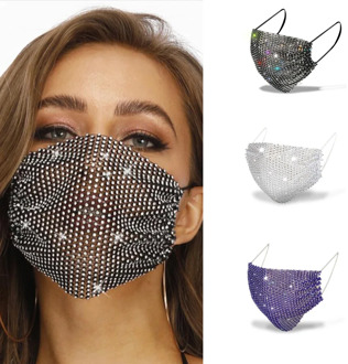rhinestone crystal fashion luxury woman man jewelry mask face jewelry sexy bling diamond hollow mask