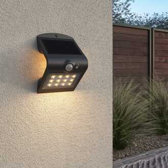 Rhodes LED Solar Wandlamp met bewegingssensor 2 lichtstanden 14 LEDS 3000K Warm wit Zwart