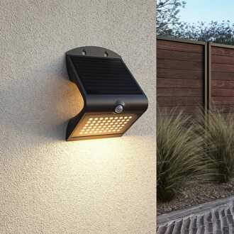 Rhodes LED Solar Wandlamp met bewegingssensor 2 lichtstanden 56 LEDS 3000K Warm wit Zwart