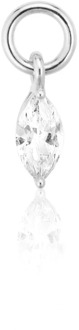Rhodium Zilveren Hoop Charme met Witte Zirkonia Sif Jakobs Jewellery , Gray , Dames - ONE Size
