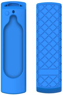 Rhomboids Patroon Herbruikbare Anti Slip Siliconen Cover Remote Case Zachte Accessoires Slagvast Beschermen Voor Fire Tv Stick 4K Blauw