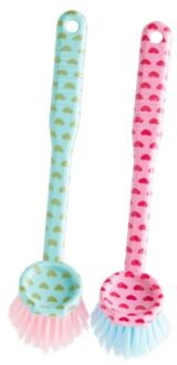 Rice afwasborstel heart print, kleur assorti