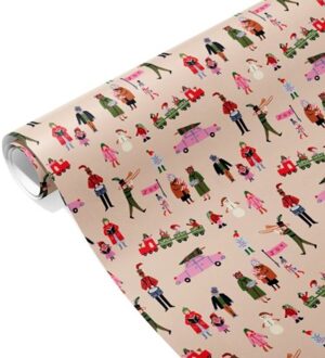 Rice kadopapier kerstprint, 70x300cm