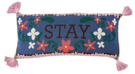 Rice katoenen kussen rechthoekig stay, blauw