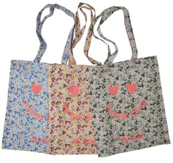 Rice katoenen tas - happy earth assorti