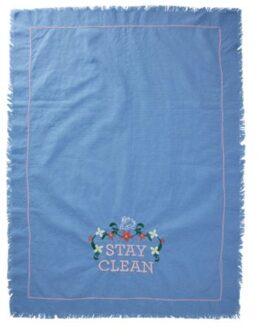 Rice katoenen theedoek zacht blauw