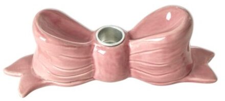 Rice keramiek kaarsenhouder strik, roze