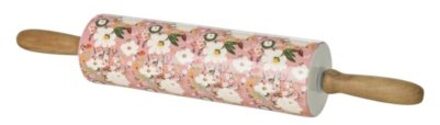 Rice keramieken deegroller, roze alison flower print