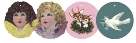 Rice kerst cadeaulabels, set van 8