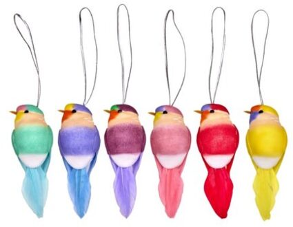 Rice kerst hanger birds, assorti