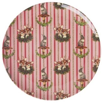 Rice kerst melamine bord rond klein sweet forest