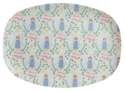 Rice kerst melamine bord vierkant x-mas angel print