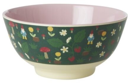 Rice kerst melamine kom medium forest gnome