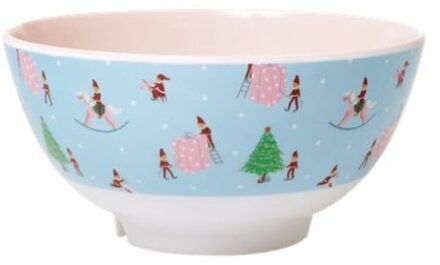 Rice kerst melamine kom x-mas elf print