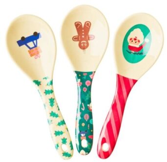 Rice kerst melamine lepel x-mas print assorti