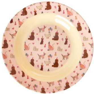Rice kinderbord diep rond lavender animal print
