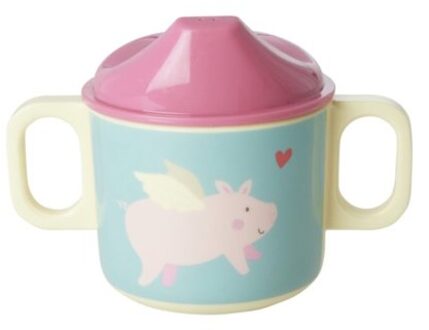 Rice melamine baby beker cute pigs in space