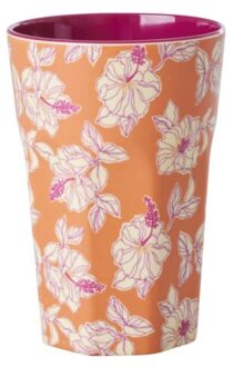 Rice melamine beker large faded hibiscus
