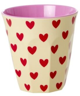 Rice melamine beker medium darling hearts creme
