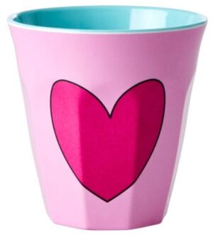 Rice melamine beker medium hart roze