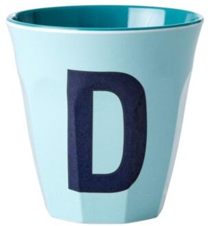 Rice melamine beker medium letter d mint