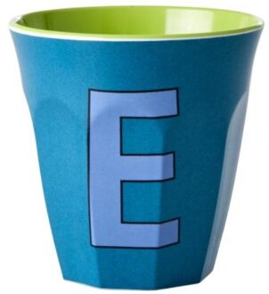 Rice melamine beker medium letter e emerald green