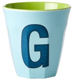 Rice melamine beker medium letter g mint