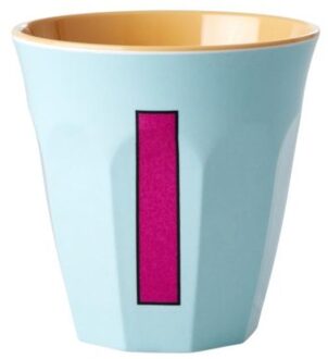 Rice melamine beker medium letter i mint