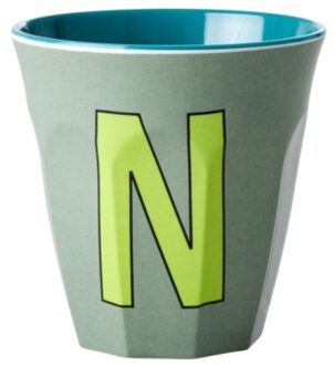 Rice melamine beker medium letter n khaki