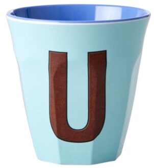 Rice melamine beker medium letter u mint