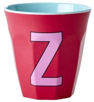 Rice melamine beker medium letter z red kiss