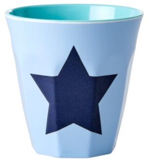 Rice melamine beker medium ster blauw