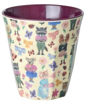 Rice melamine beker met nathalie lété print, bordeaux, 250 ml