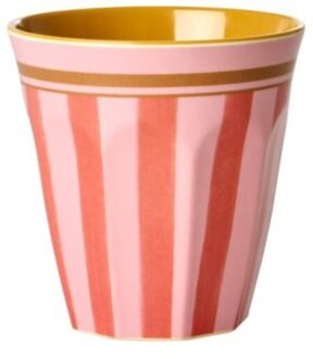 Rice melamine beker met strepen, roze, 250 ml
