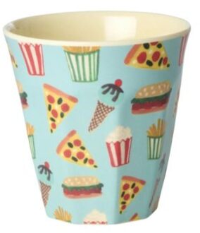 Rice melamine bekers met fun fair print, blauw, 160 ml