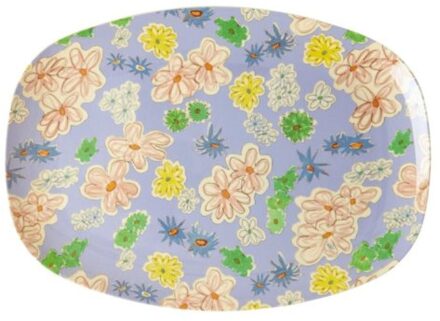 Rice melamine bord vierkant large flower painting print
