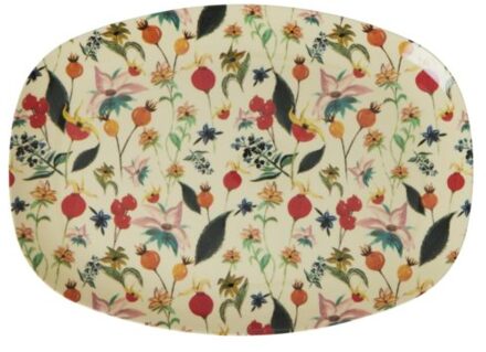 Rice melamine bord vierkant winter rosebuds