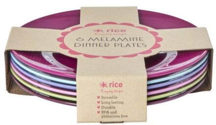 Rice melamine diner bord meerkleurig assorti