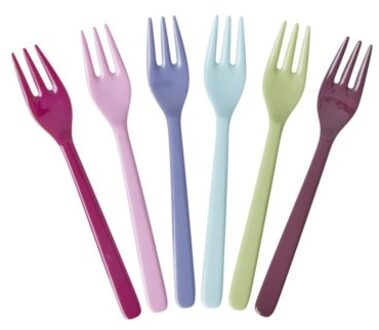 Rice melamine gebaksvorkjes meerkleurig a 6 stuks