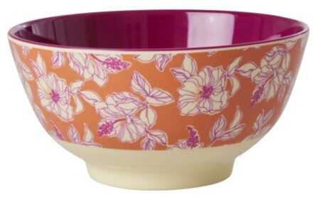 Rice melamine kom medium faded hibiscus