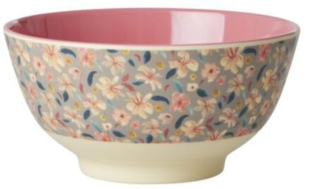 Rice melamine kom medium small sandy flower